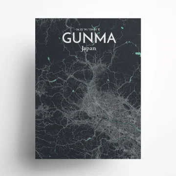 GUNMA city map poster in Dream of size 18" x 24"