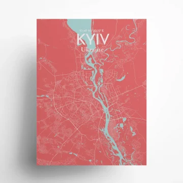 Kyiv city map poster in Maritime of size 18" x 24" by OurPoster.com